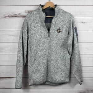 Women's New Orleans Saints Antigua Gray Half-Zip Pullover Jacket‎ M
